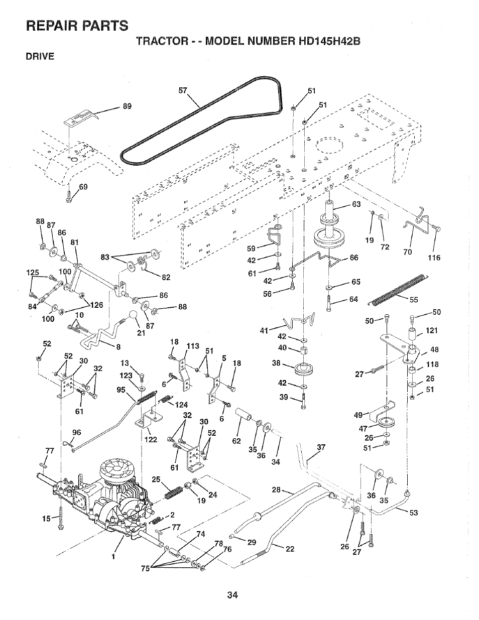 Repair parts | Poulan 159699 User Manual | Page 34 / 46