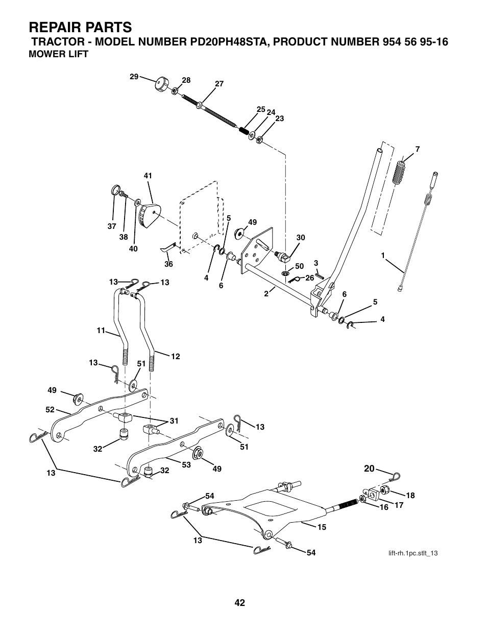 Repair parts | Poulan 185498 User Manual | Page 42 / 48