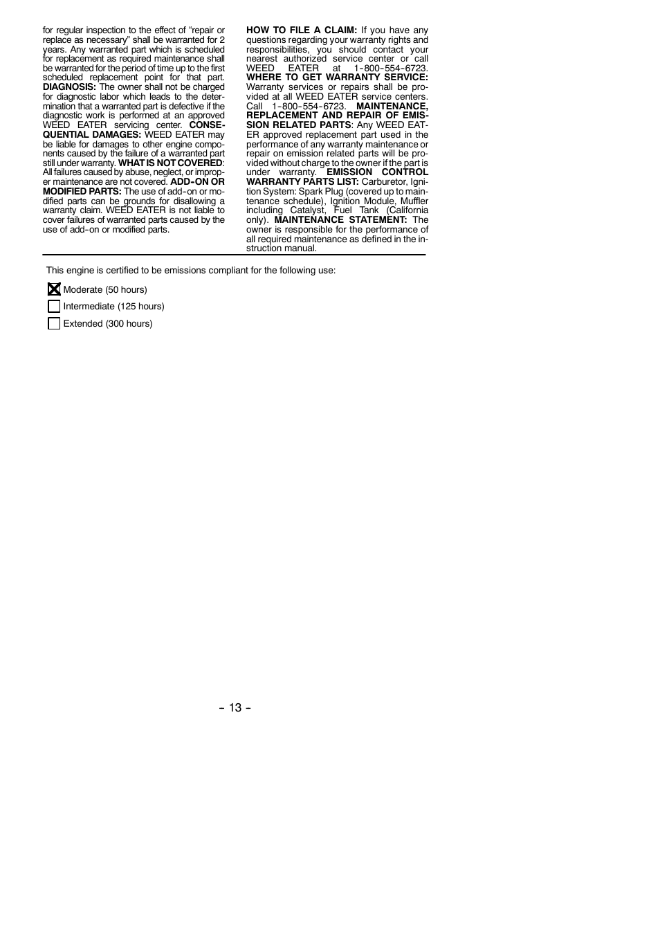 Poulan BV1650 User Manual | Page 13 / 13