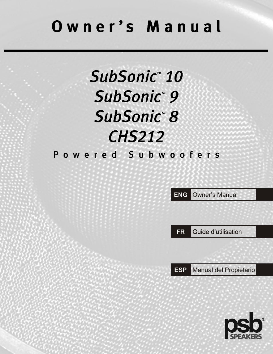 PSB Speakers CHS212 User Manual | 52 pages