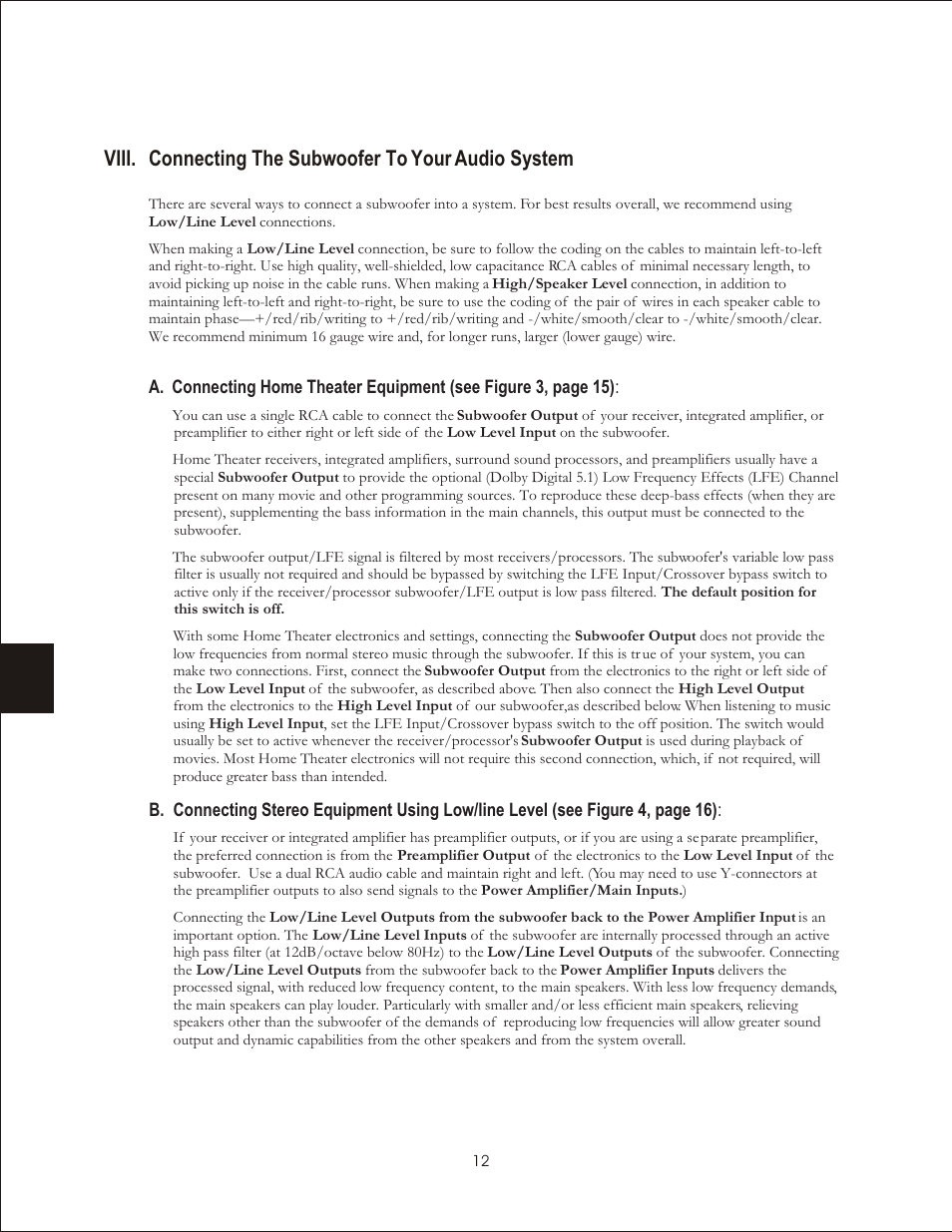 PSB Speakers CHS212 User Manual | Page 12 / 52