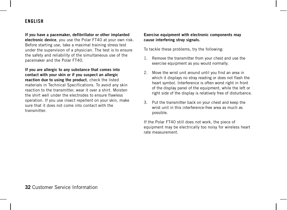 POLAR FT40 User Manual | Page 33 / 38