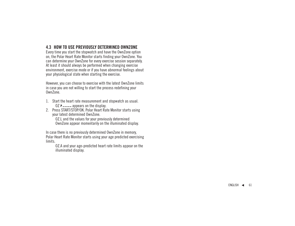 POLAR F92tiTM User Manual | Page 20 / 40