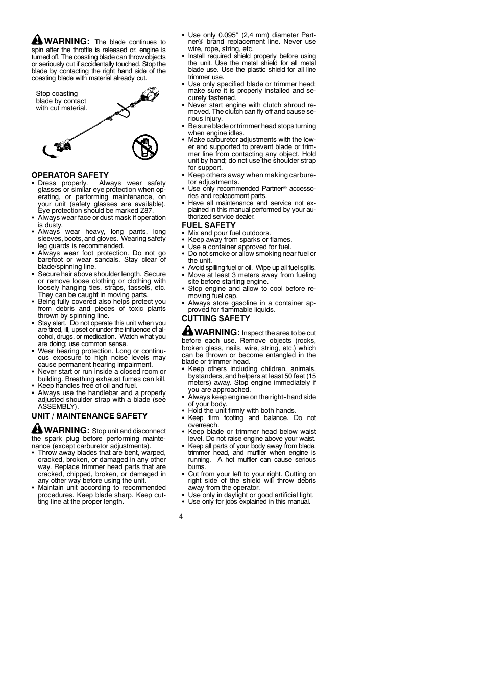 Warning | Partner Tech T330+ User Manual | Page 4 / 19