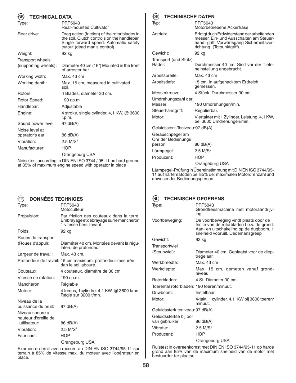 Partner Tech PRT5043 User Manual | Page 58 / 60