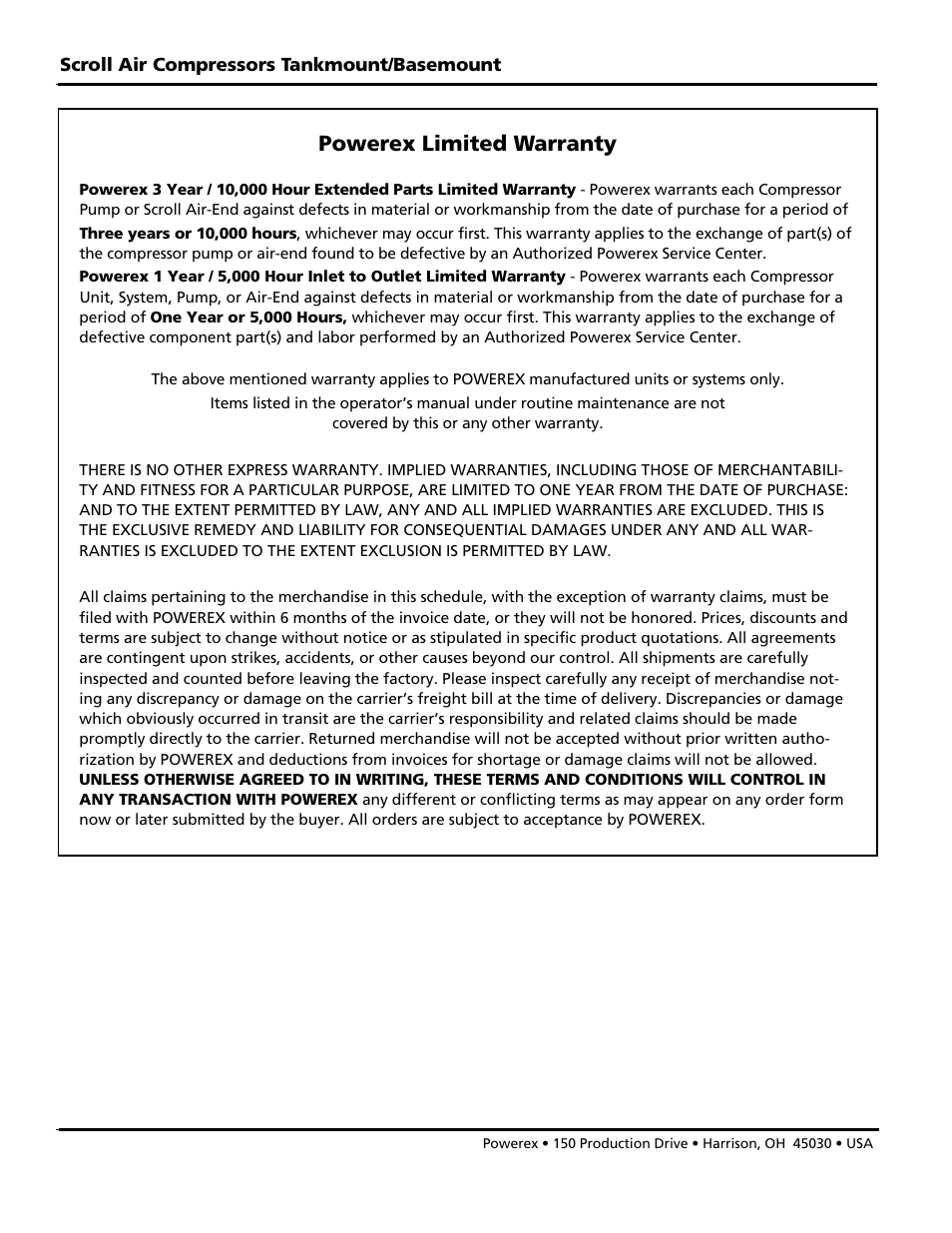 Powerex limited warranty | Powerex SBS1517 User Manual | Page 12 / 20