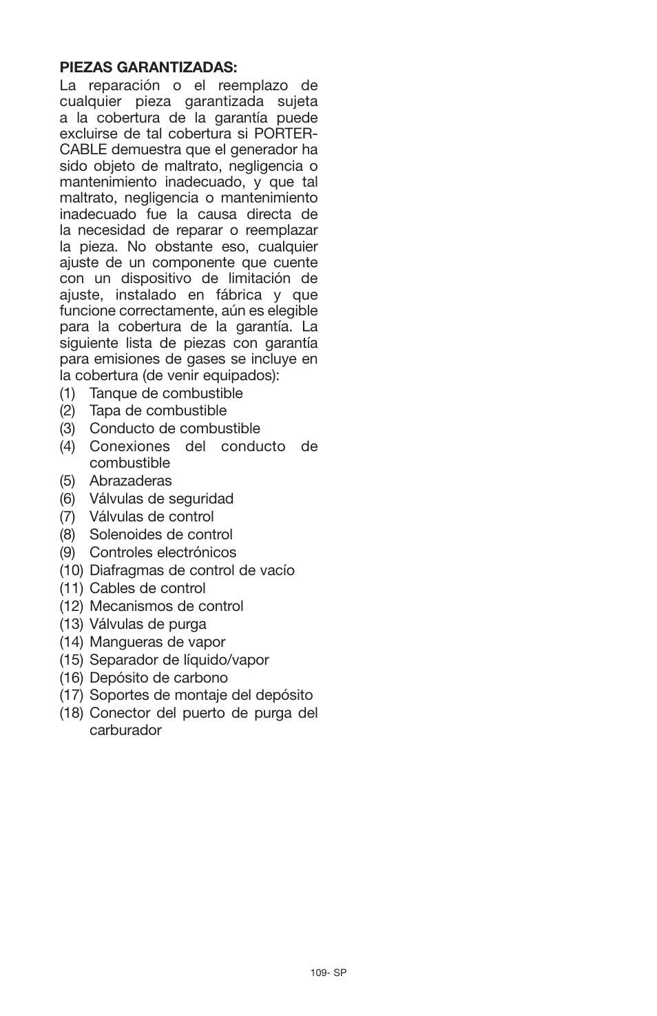 Porter-Cable PCG6500 User Manual | Page 109 / 112