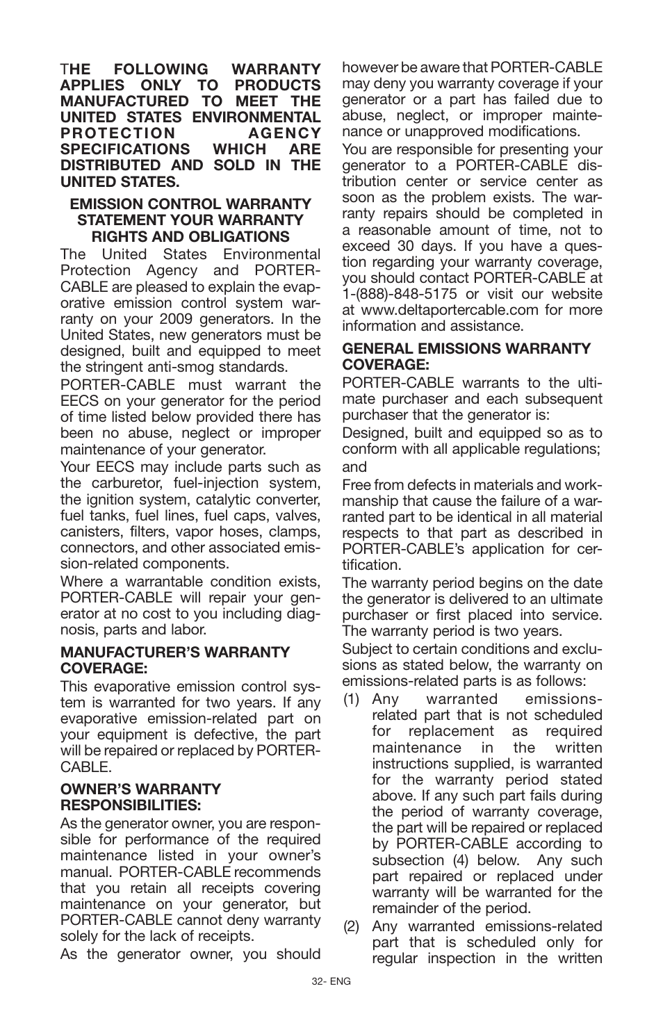 Porter-Cable PCG6500 User Manual | Page 32 / 112