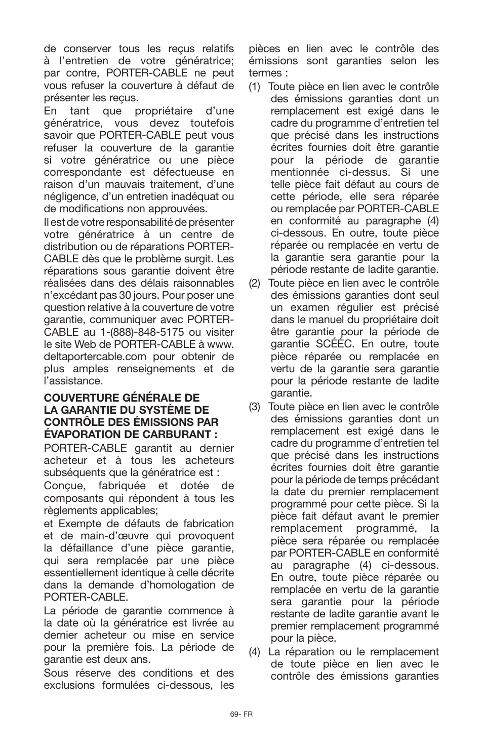 Porter-Cable PCG6500 User Manual | Page 69 / 112