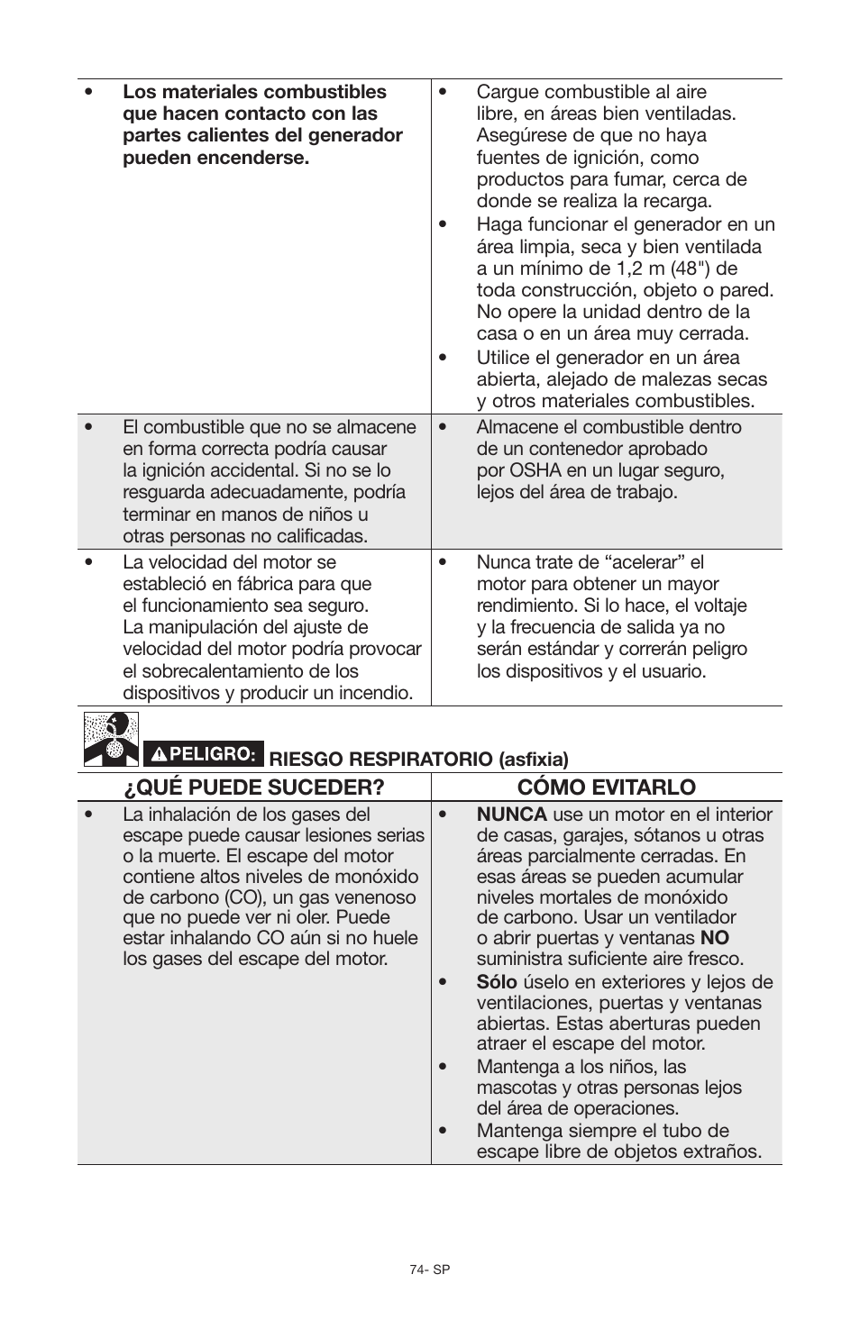 Porter-Cable PCG6500 User Manual | Page 74 / 112
