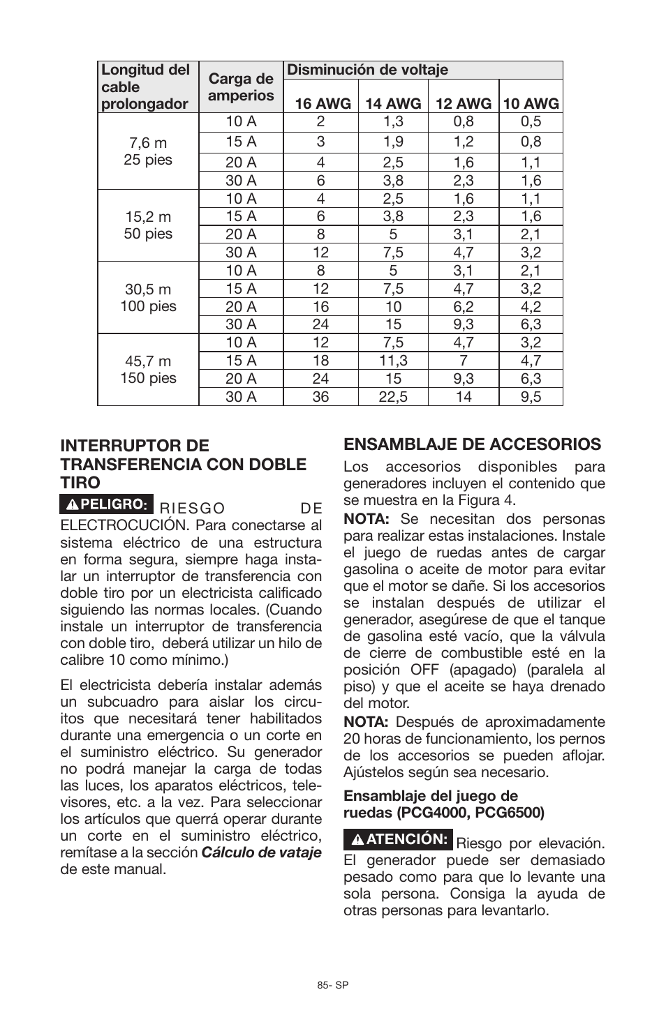Porter-Cable PCG6500 User Manual | Page 85 / 112