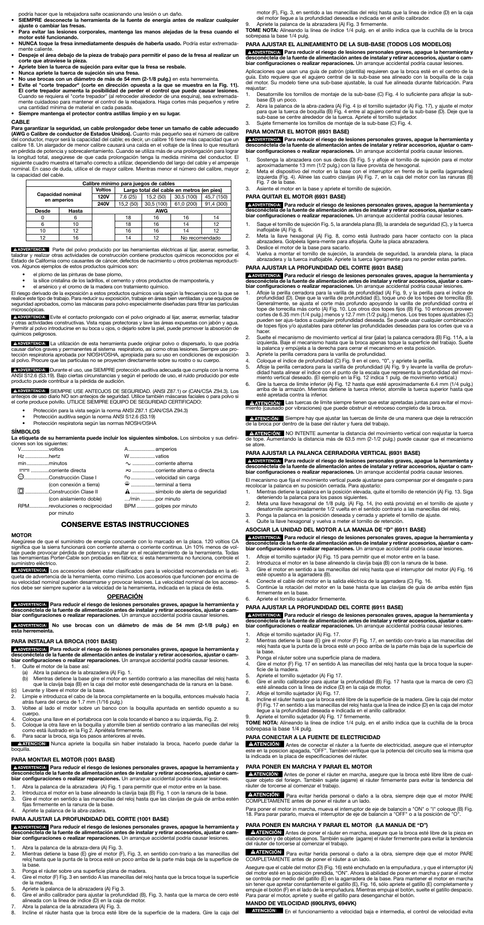 Conserve estas instrucciones | Porter-Cable 690LR User Manual | Page 6 / 7