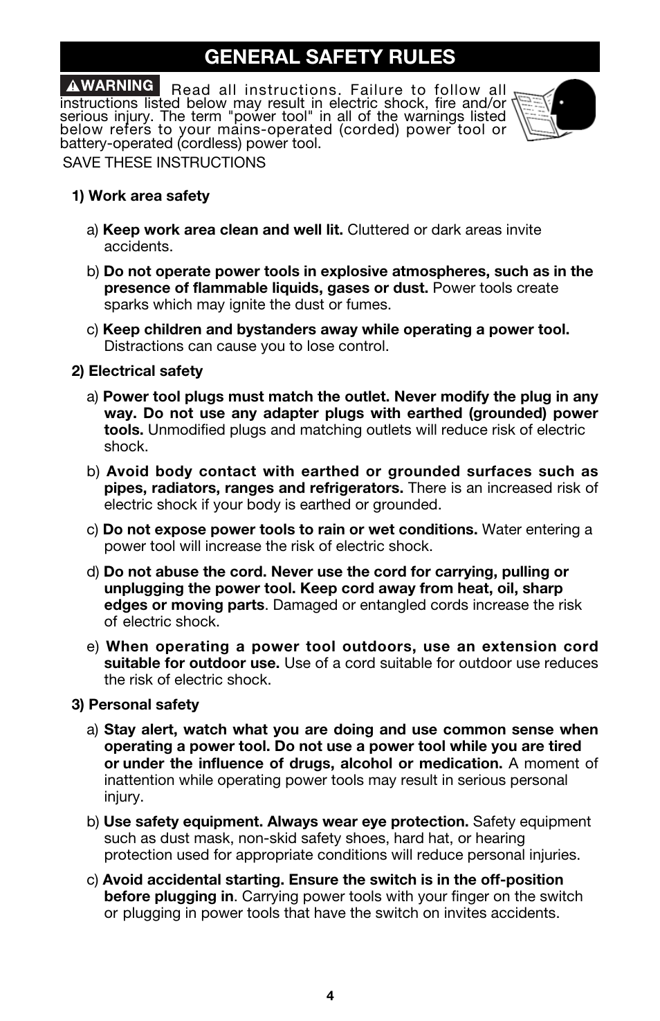 General safety rules | Porter-Cable 891 User Manual | Page 4 / 23