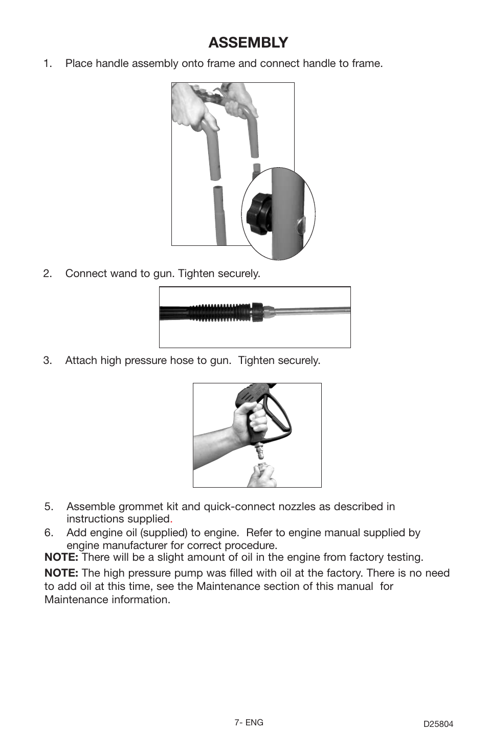 Assembly | Porter-Cable D25804-025-1 User Manual | Page 7 / 20