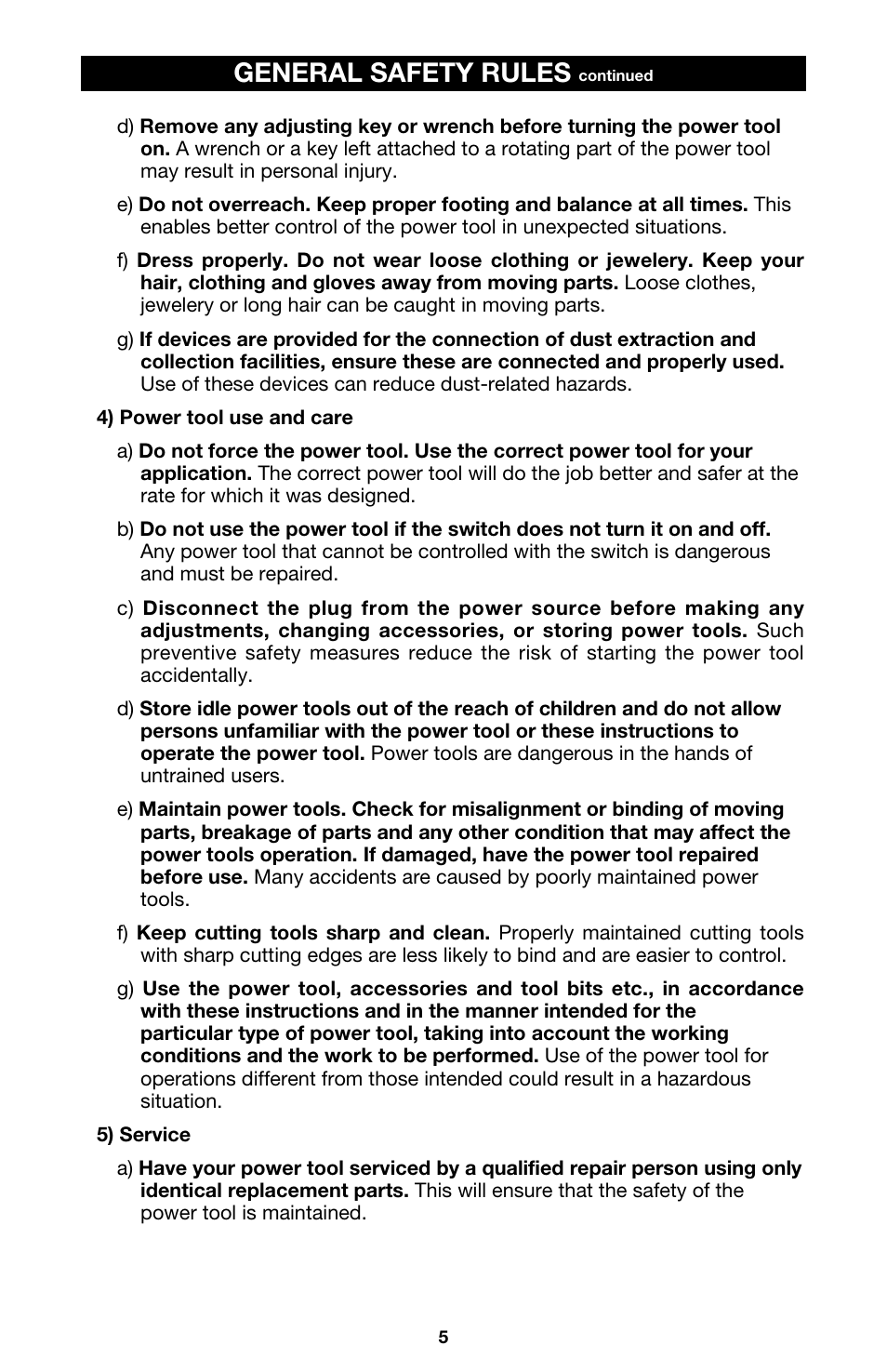 General safety rules | Porter-Cable 7538 User Manual | Page 5 / 19