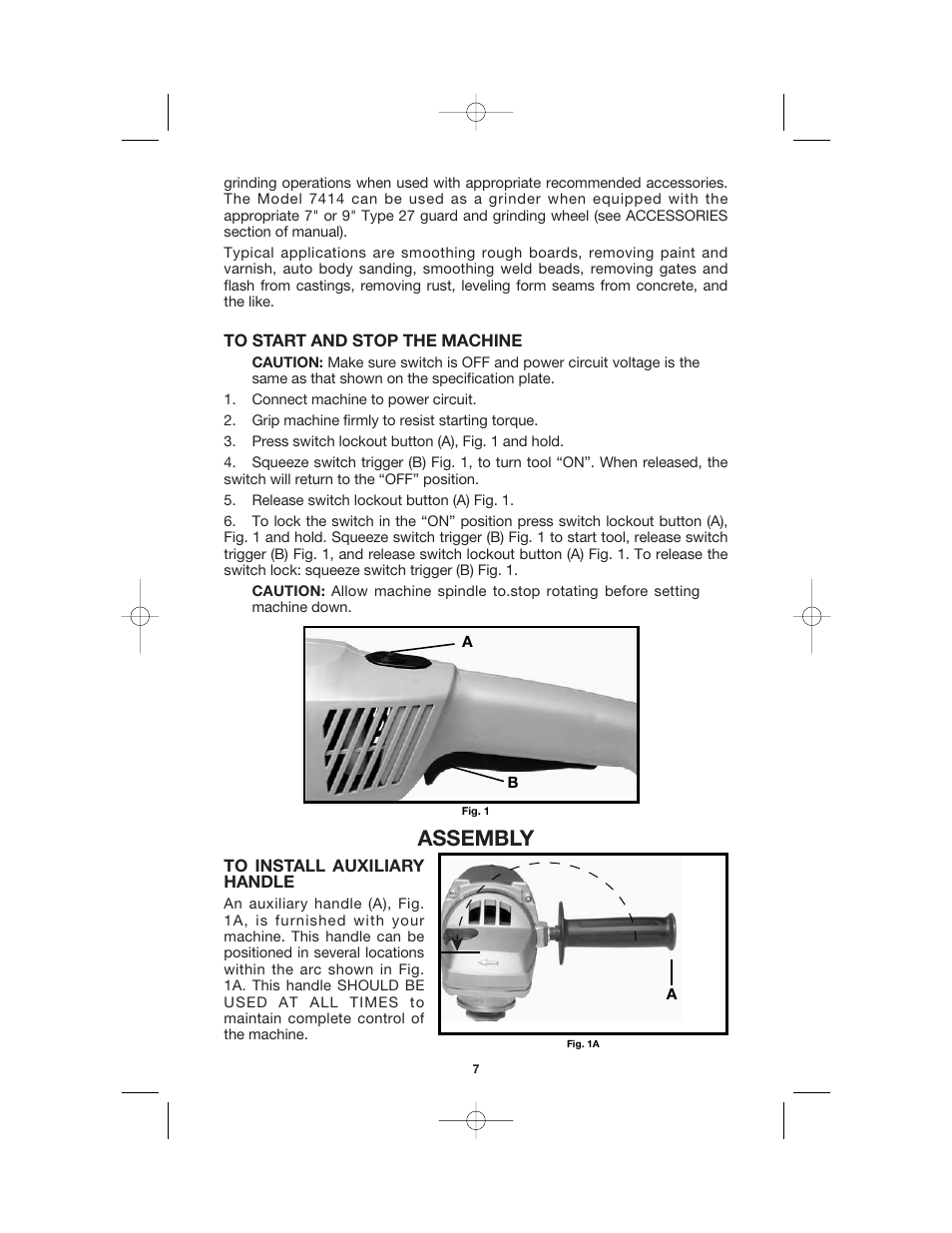 Assembly | Porter-Cable 7414 User Manual | Page 7 / 13