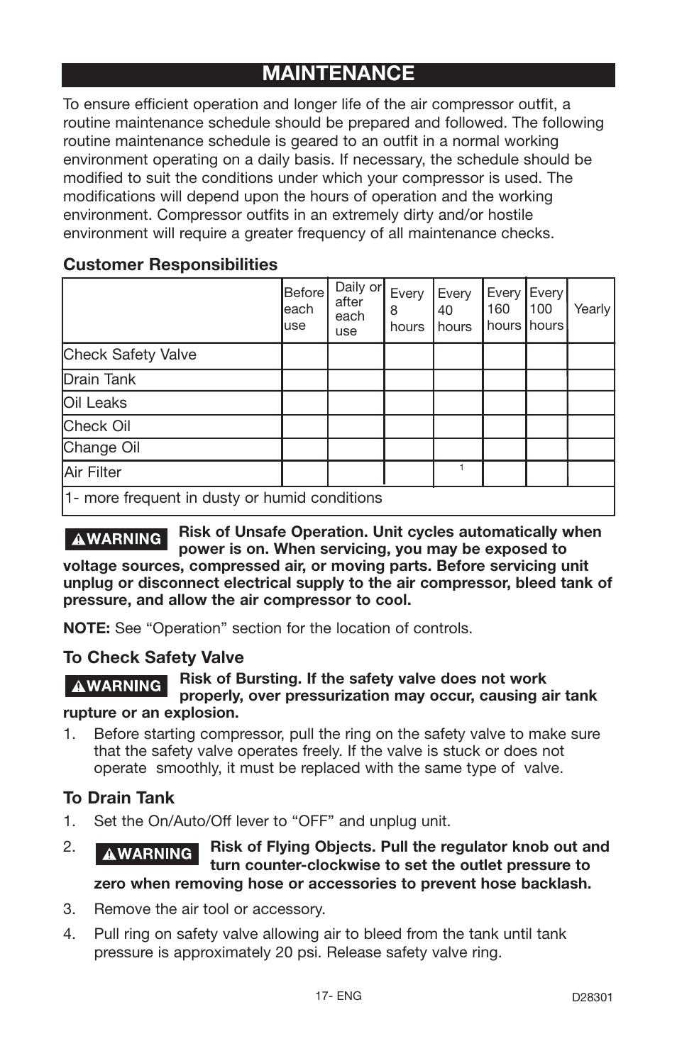 Maintenance | Porter-Cable JOB BOSS C3555 User Manual | Page 17 / 78