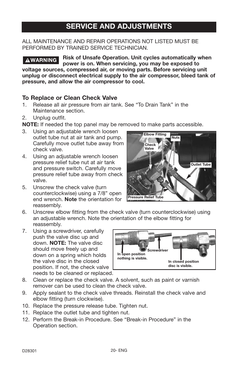 Service and adjustments | Porter-Cable JOB BOSS C3555 User Manual | Page 20 / 78