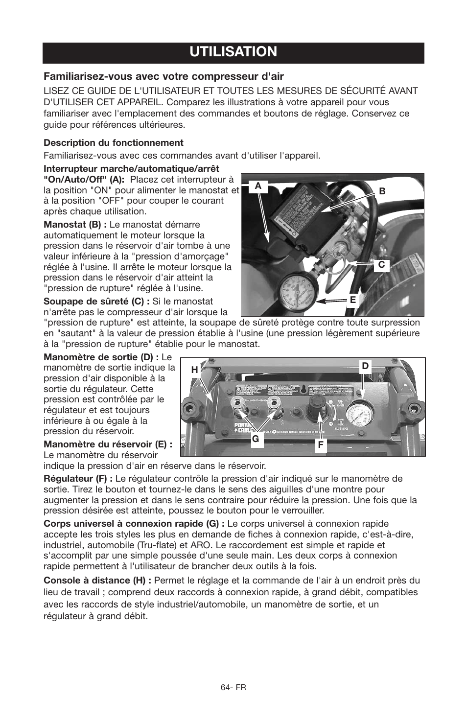 Utilisation | Porter-Cable JOB BOSS C3555 User Manual | Page 64 / 78
