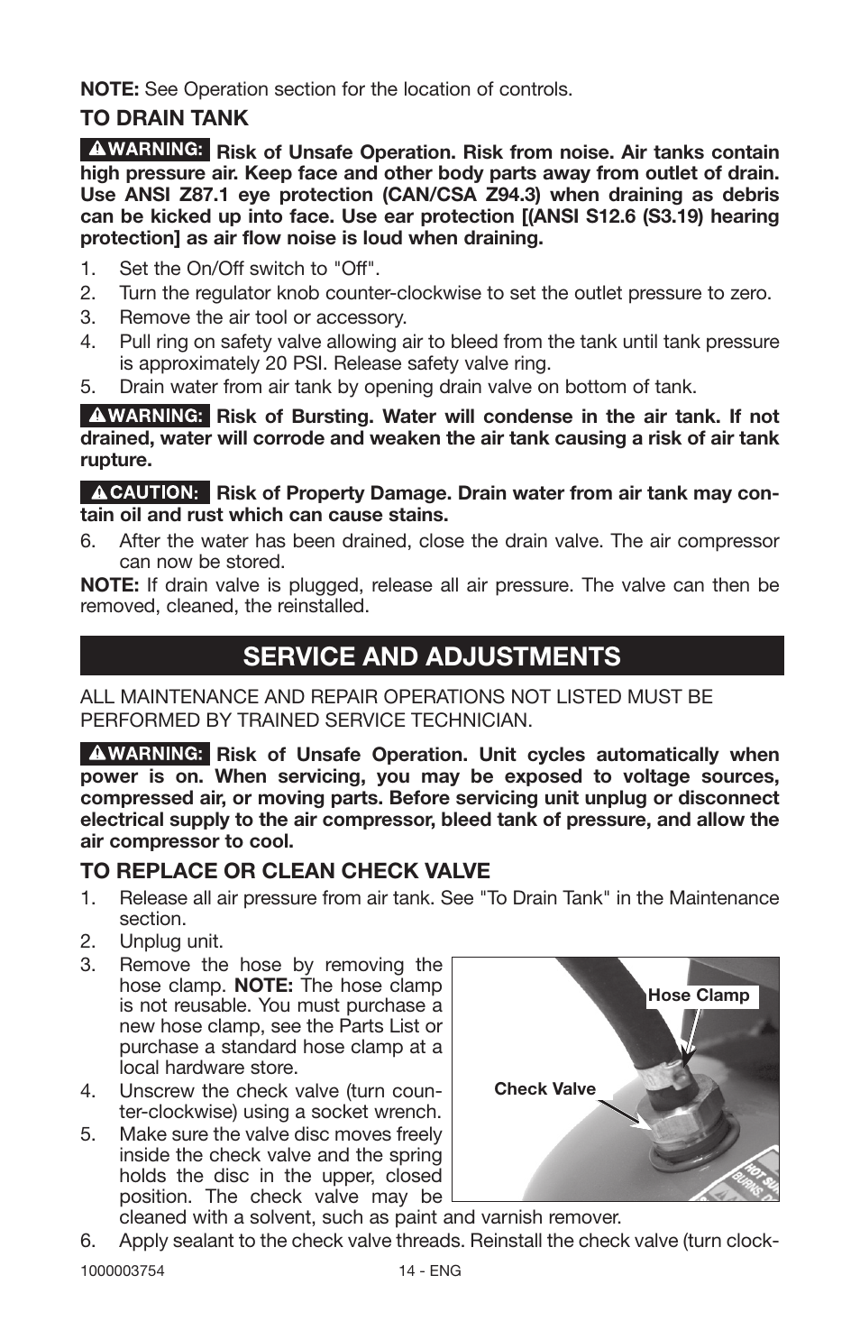Service and adjustments | Porter-Cable 1000003754 User Manual | Page 14 / 64