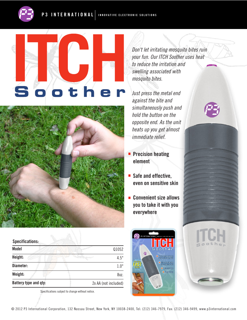 P3 International ITCH Soother Q1052 User Manual | 1 page