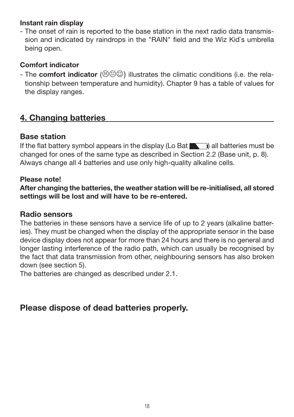 Changing batteries, Please dispose of dead batteries properly | P3 International E 9300 User Manual | Page 18 / 48