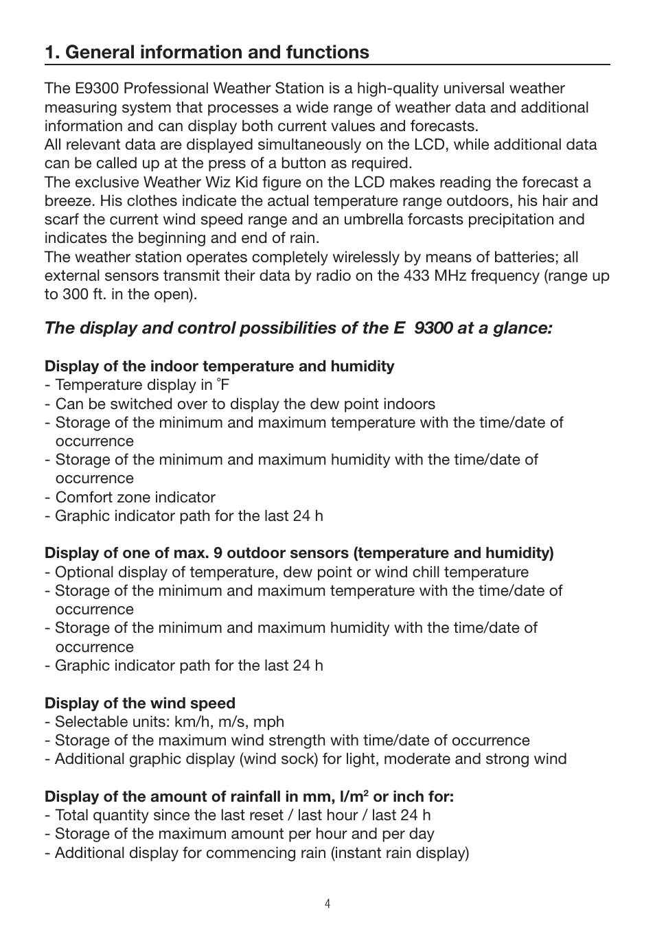 General information and functions | P3 International E 9300 User Manual | Page 4 / 48