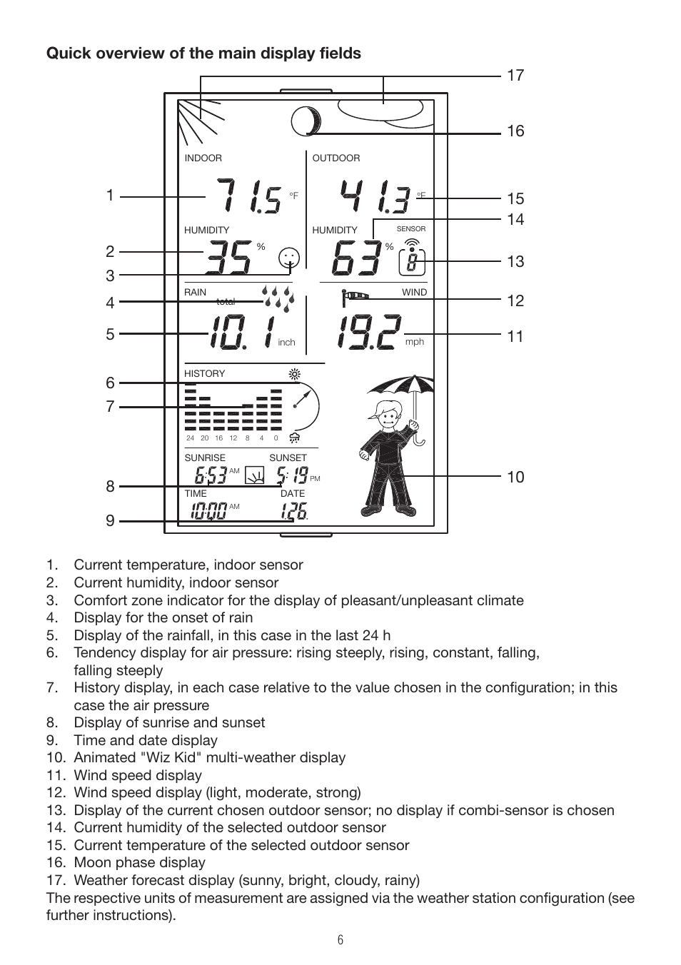 Quick overview of the main display fields | P3 International E 9300 User Manual | Page 6 / 48