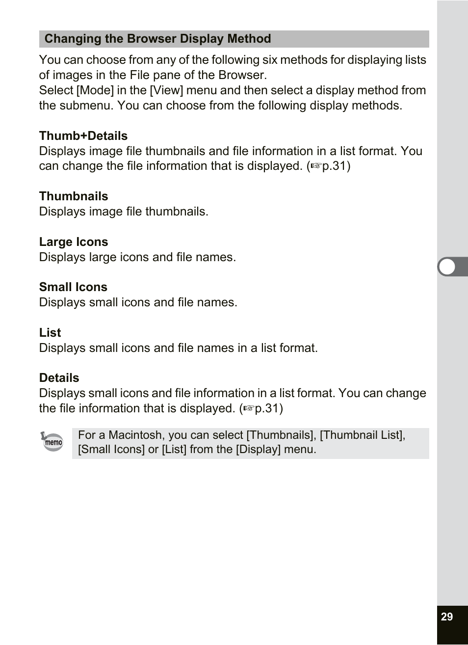 Pentax Optio SV User Manual | Page 31 / 68