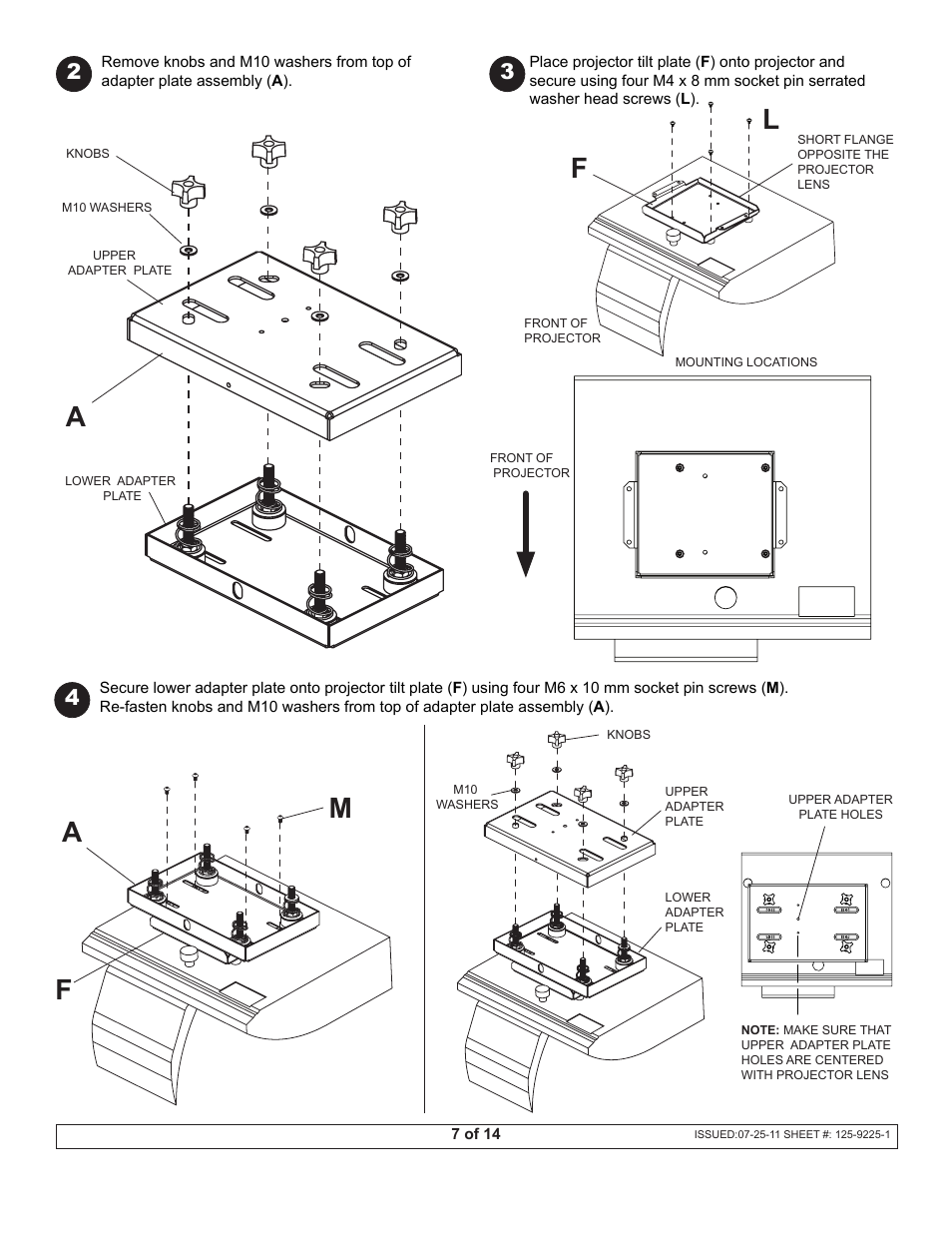 Fl m a f | Peerless Industries Peerless-Av Dukane Projector Short Throw Wall Arm UST-WallArm3 User Manual | Page 7 / 14