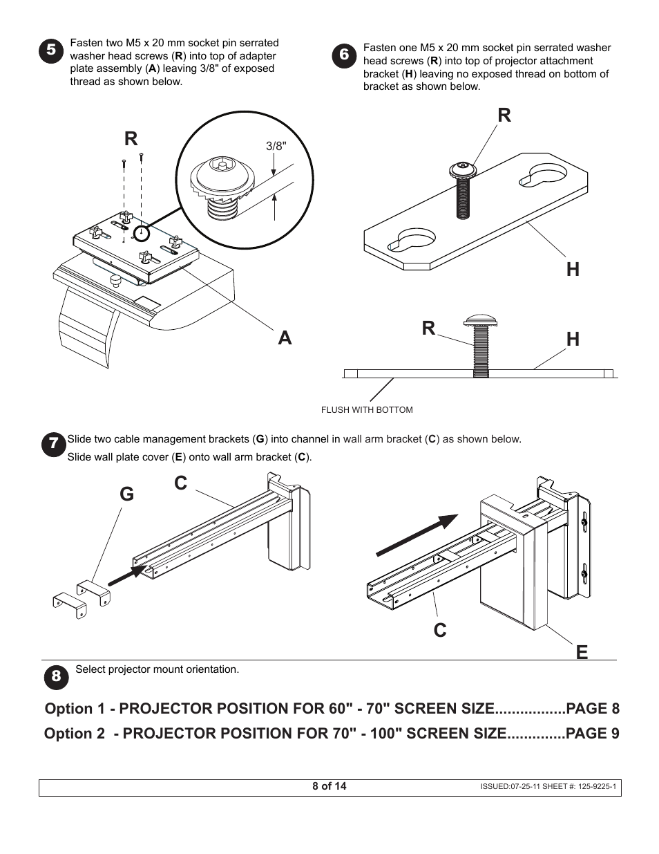 Rh r g c, Ec a | Peerless Industries Peerless-Av Dukane Projector Short Throw Wall Arm UST-WallArm3 User Manual | Page 8 / 14