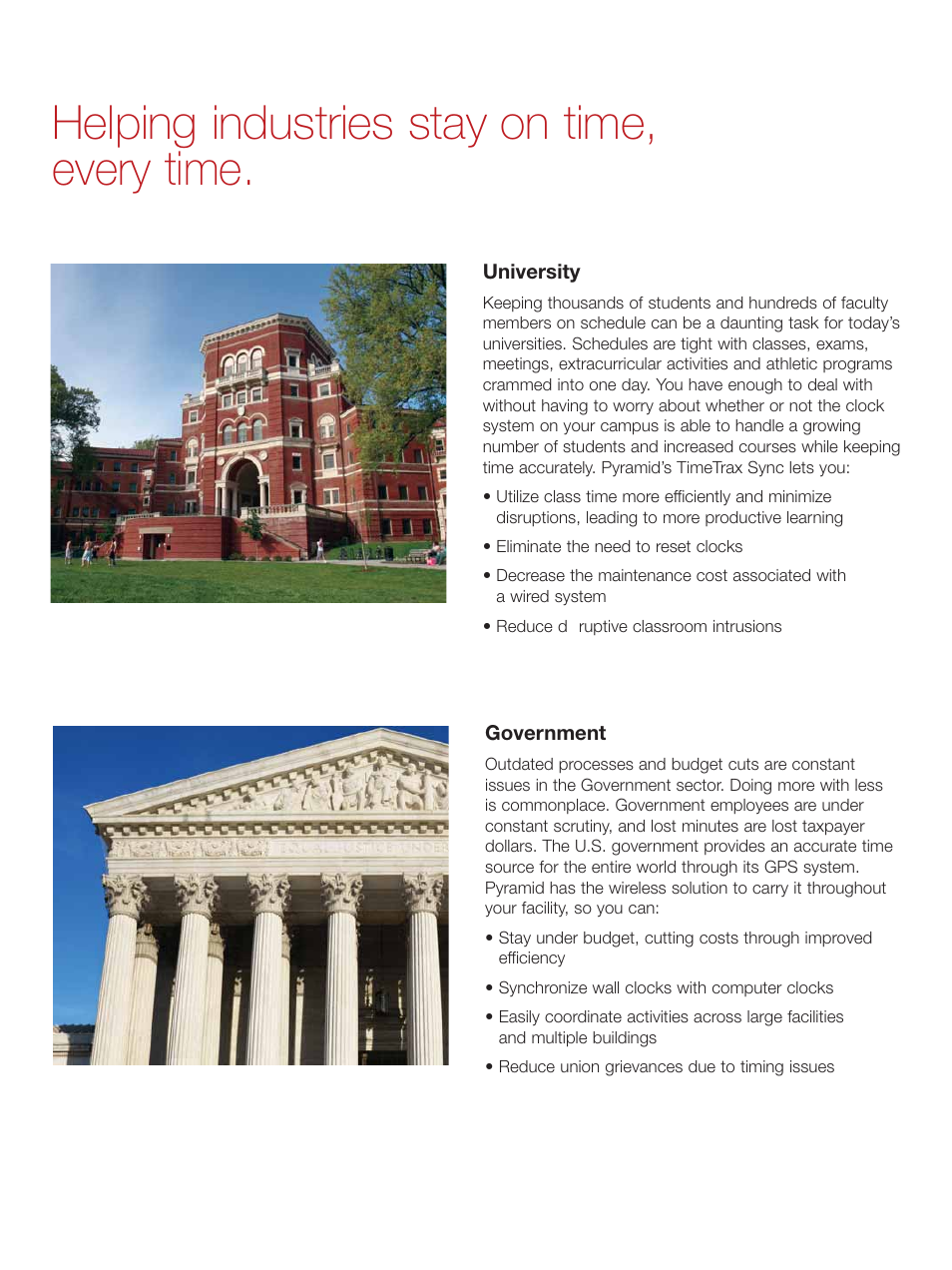Helping industries stay on time, every time | Pyramid Technologies TimeTrax Sync User Manual | Page 8 / 12