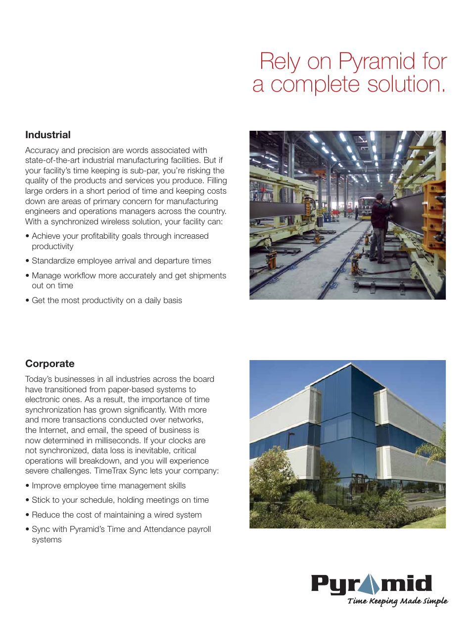 Rely on pyramid for a complete solution | Pyramid Technologies TimeTrax Sync User Manual | Page 9 / 12