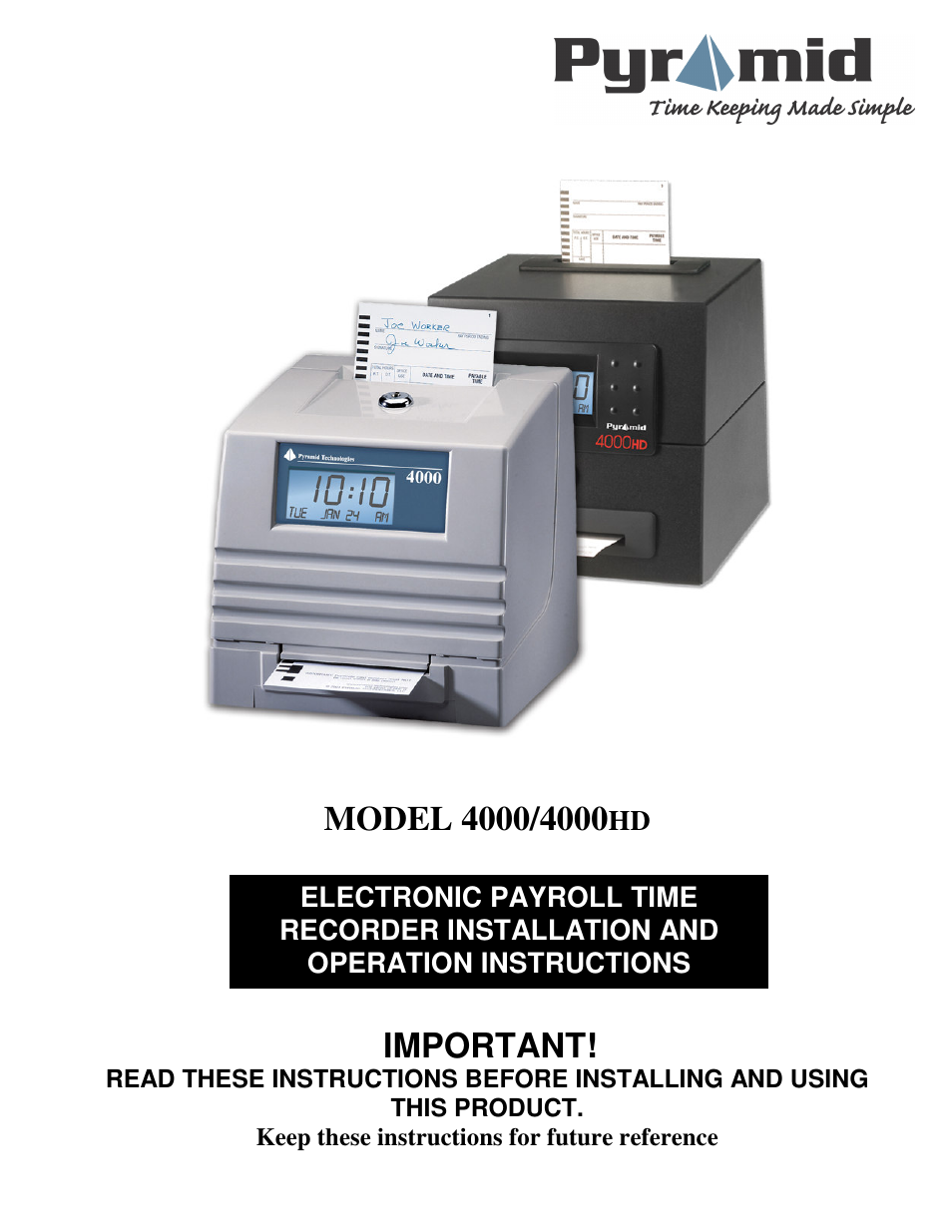 Pyramid Technologies 4000HD User Manual | 62 pages