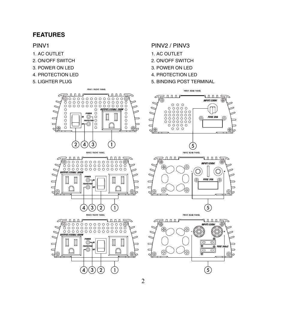 Features | PYLE Audio PLINV3 User Manual | Page 3 / 9