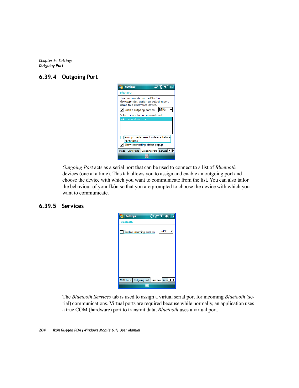 4 outgoing port, 5 services, 4 outgoing port 6.39.5 services | PYLE Audio IKON RUGGED 7505-BT User Manual | Page 218 / 406