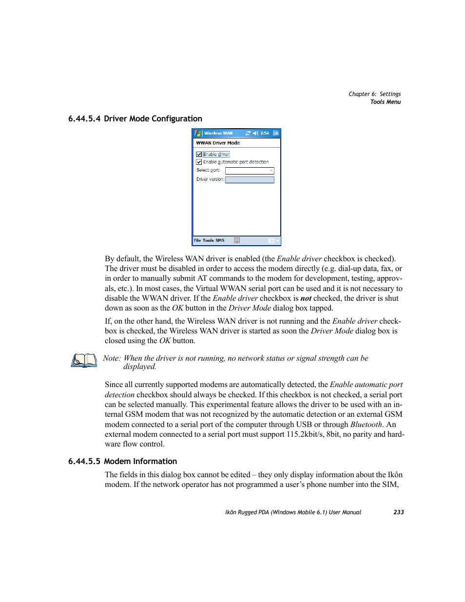 4 driver mode configuration, 5 modem information | PYLE Audio IKON RUGGED 7505-BT User Manual | Page 247 / 406