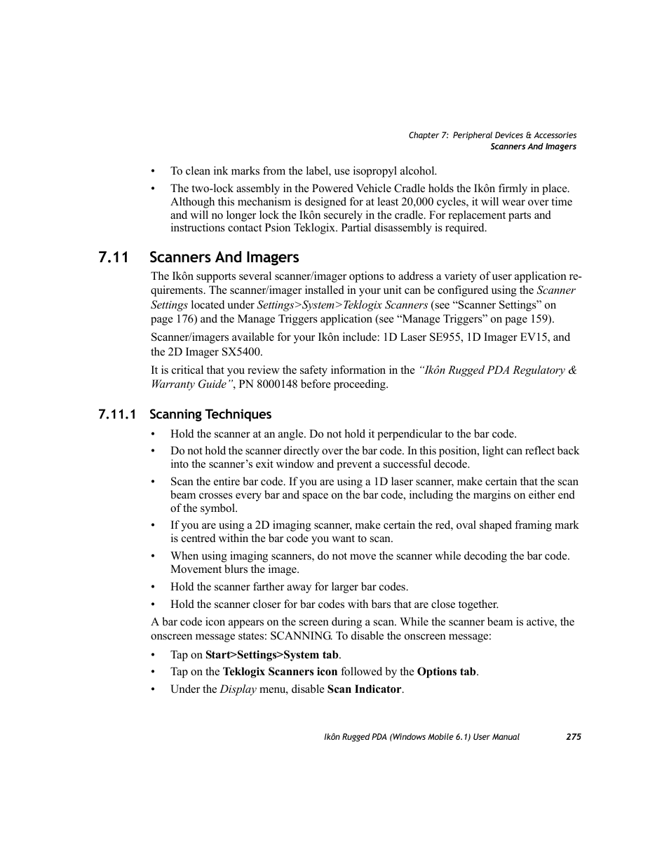 11 scanners and imagers, 1 scanning techniques | PYLE Audio IKON RUGGED 7505-BT User Manual | Page 289 / 406