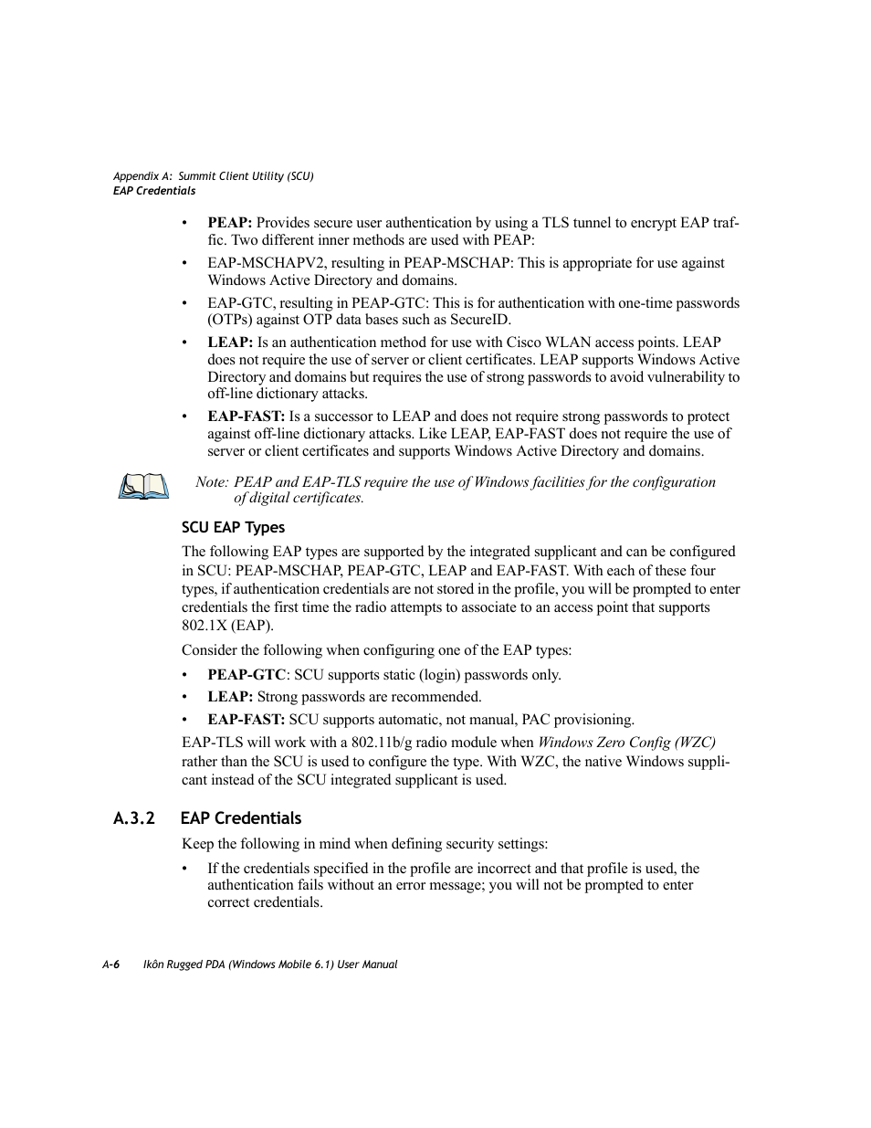 A.3.2 eap credentials, Ndix a: “eap, Credentials | PYLE Audio IKON RUGGED 7505-BT User Manual | Page 316 / 406
