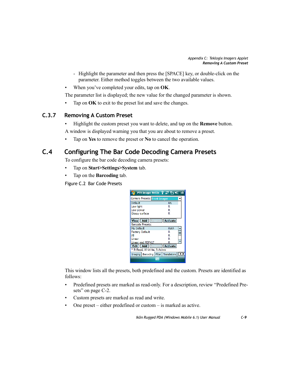 C.3.7 removing a custom preset, C.3.7 | PYLE Audio IKON RUGGED 7505-BT User Manual | Page 335 / 406