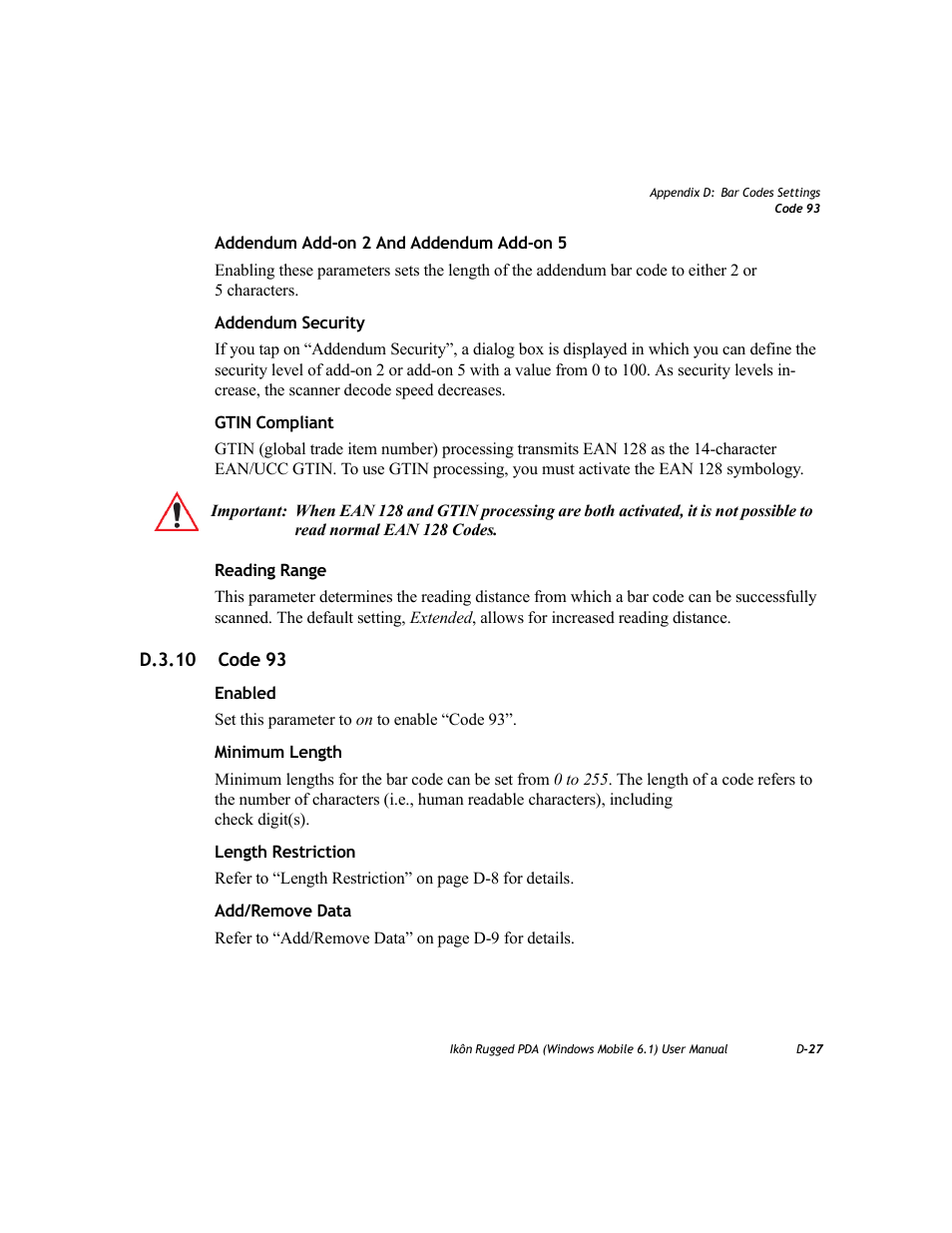 D.3.10 code 93 | PYLE Audio IKON RUGGED 7505-BT User Manual | Page 375 / 406