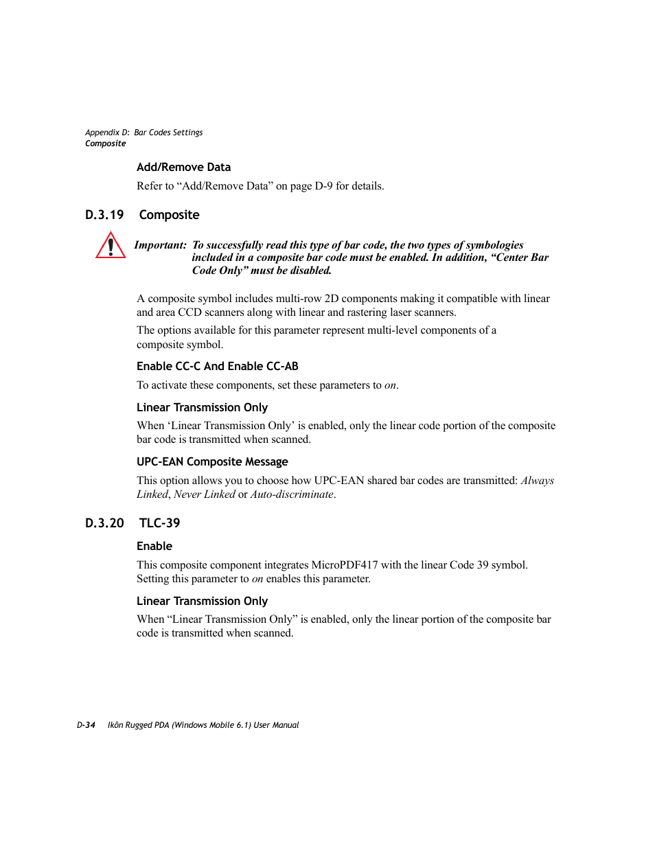 D.3.19 composite, D.3.20 tlc-39 | PYLE Audio IKON RUGGED 7505-BT User Manual | Page 382 / 406