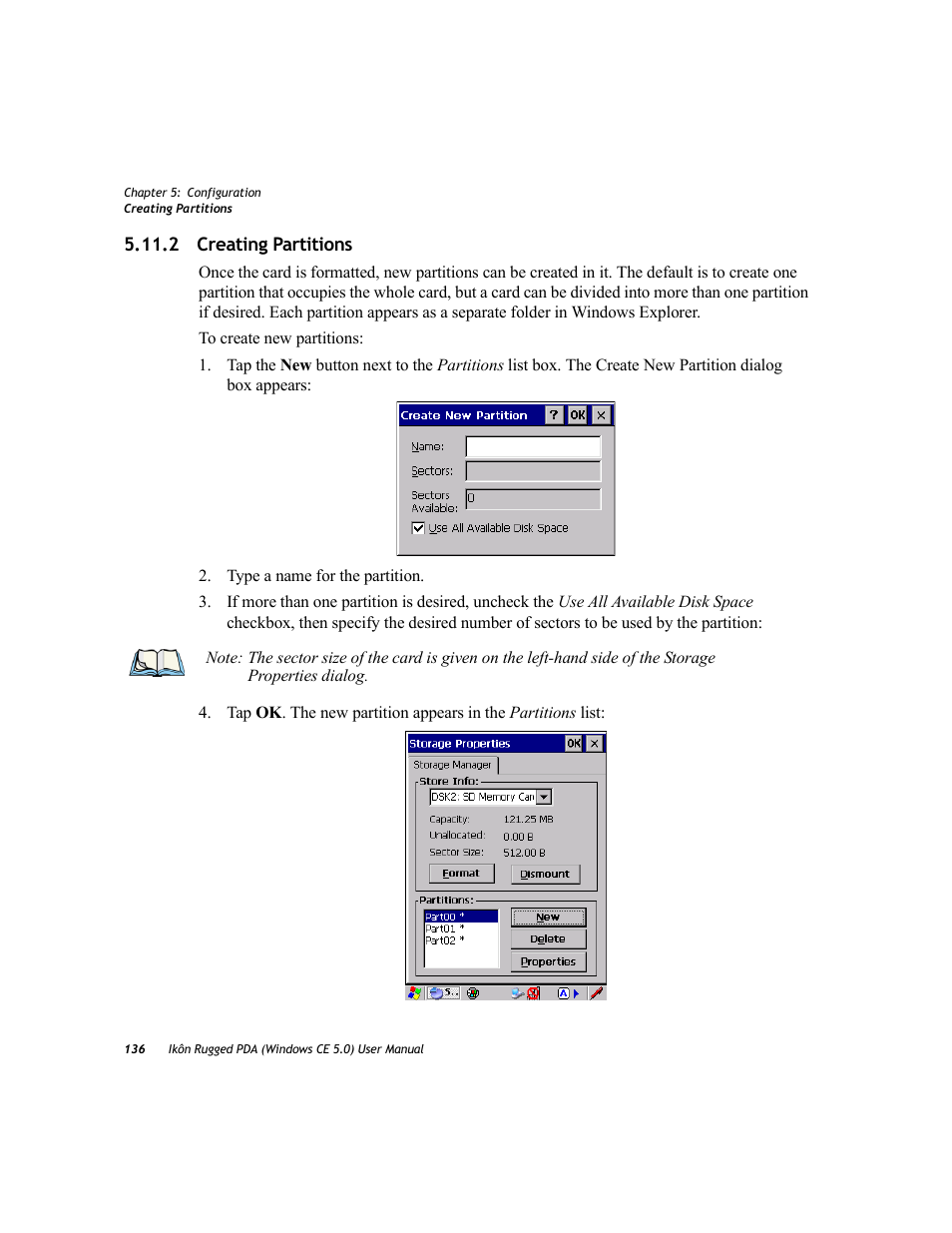 2 creating partitions, Creating partitions | PYLE Audio IKON RUGGED 7505-BTSDCMHC25 User Manual | Page 148 / 324