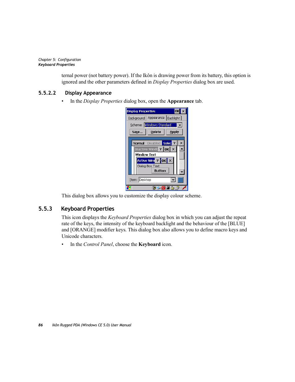 2 display appearance, 3 keyboard properties, Display appearance | Keyboard properties | PYLE Audio IKON RUGGED 7505-BTSDCMHC25 User Manual | Page 98 / 324