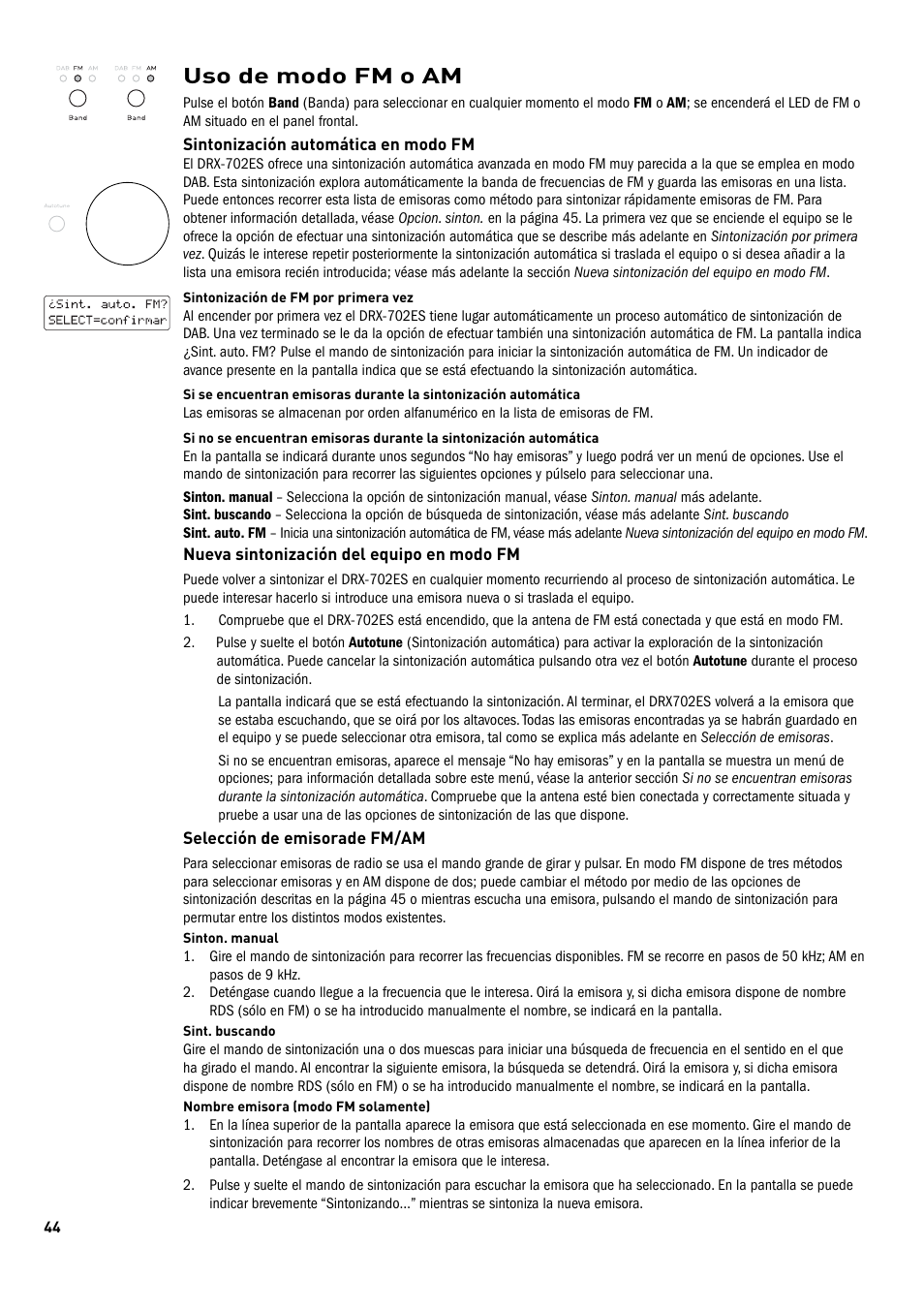 Uso de modo fm o am | Pure Digital DRX-702ES User Manual | Page 10 / 16