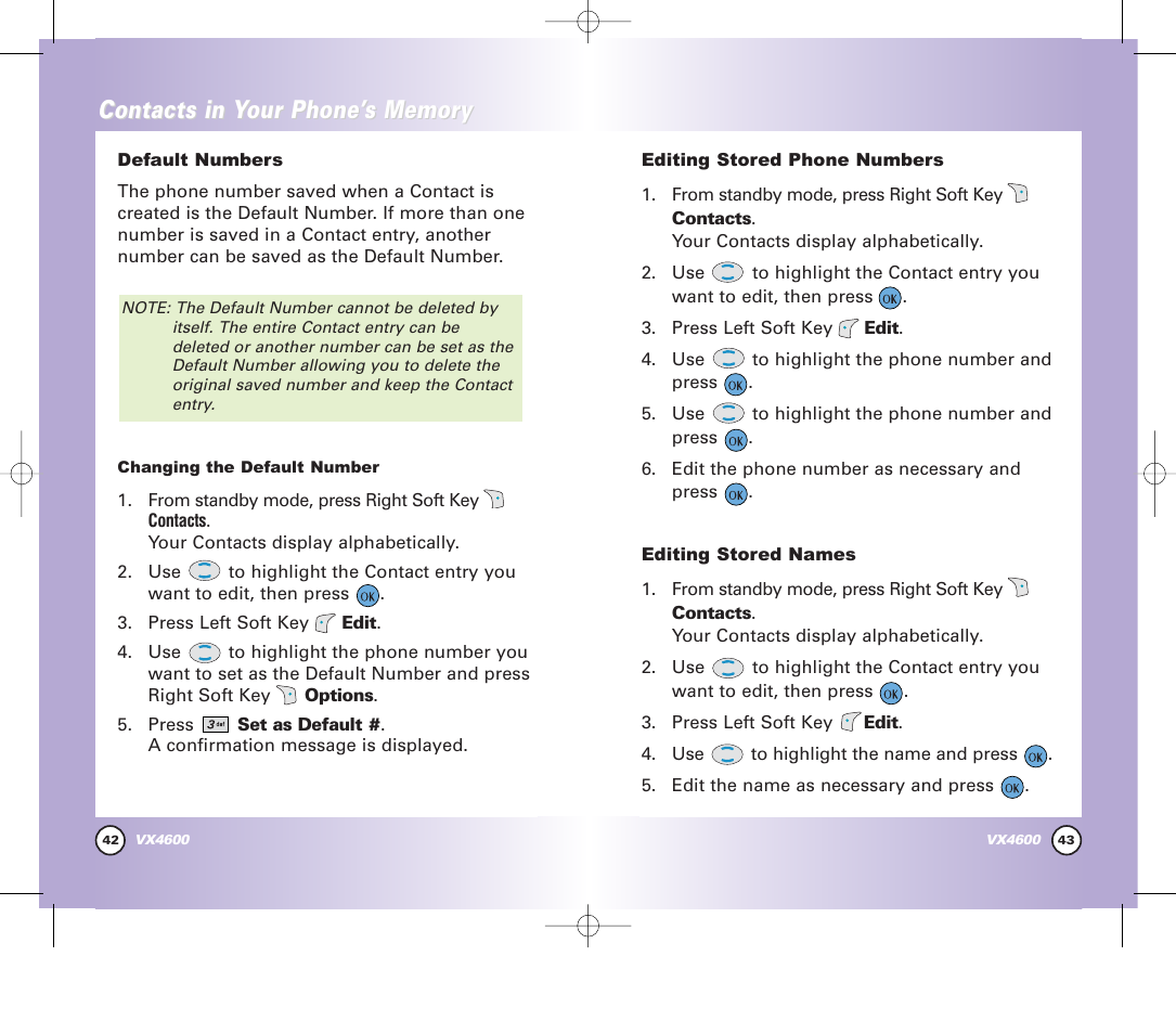 Contacts in y | Pure Digital VX4600 User Manual | Page 23 / 80