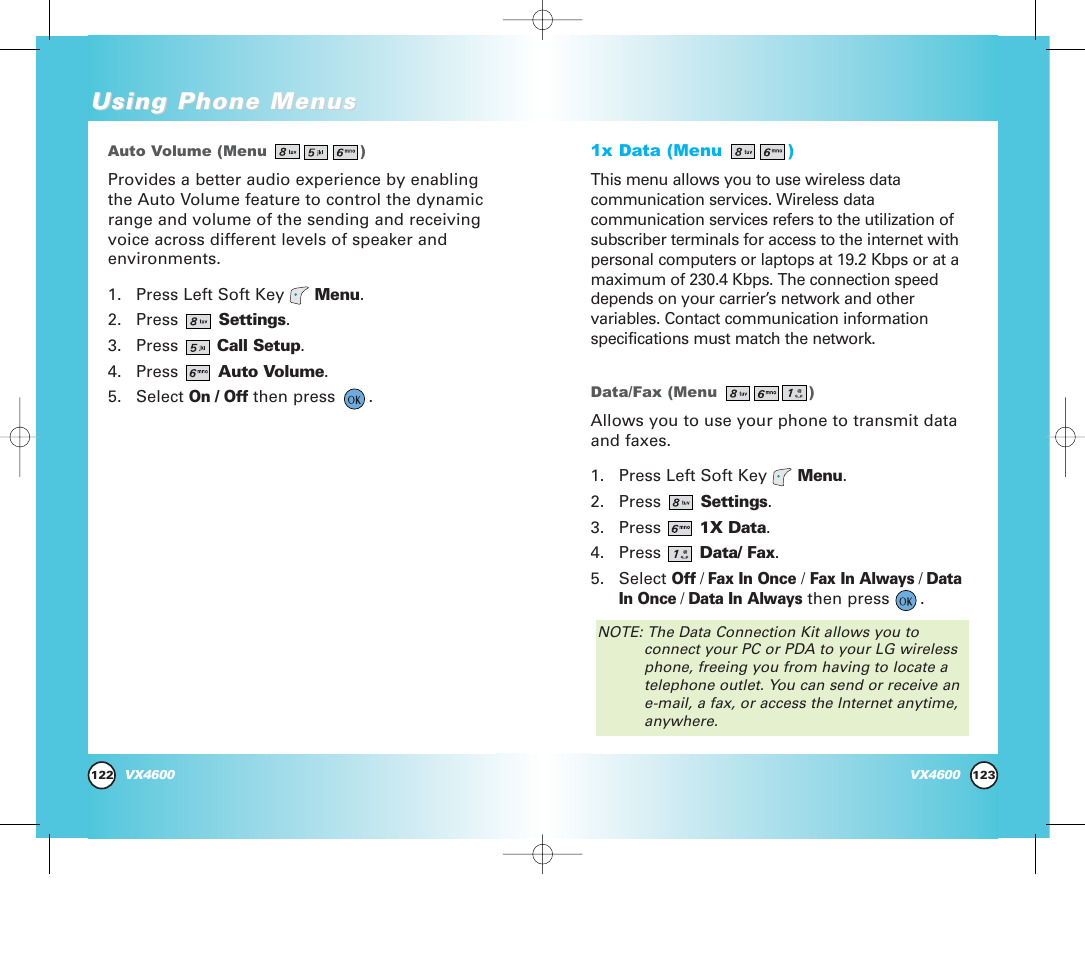 Using phone menus | Pure Digital VX4600 User Manual | Page 63 / 80
