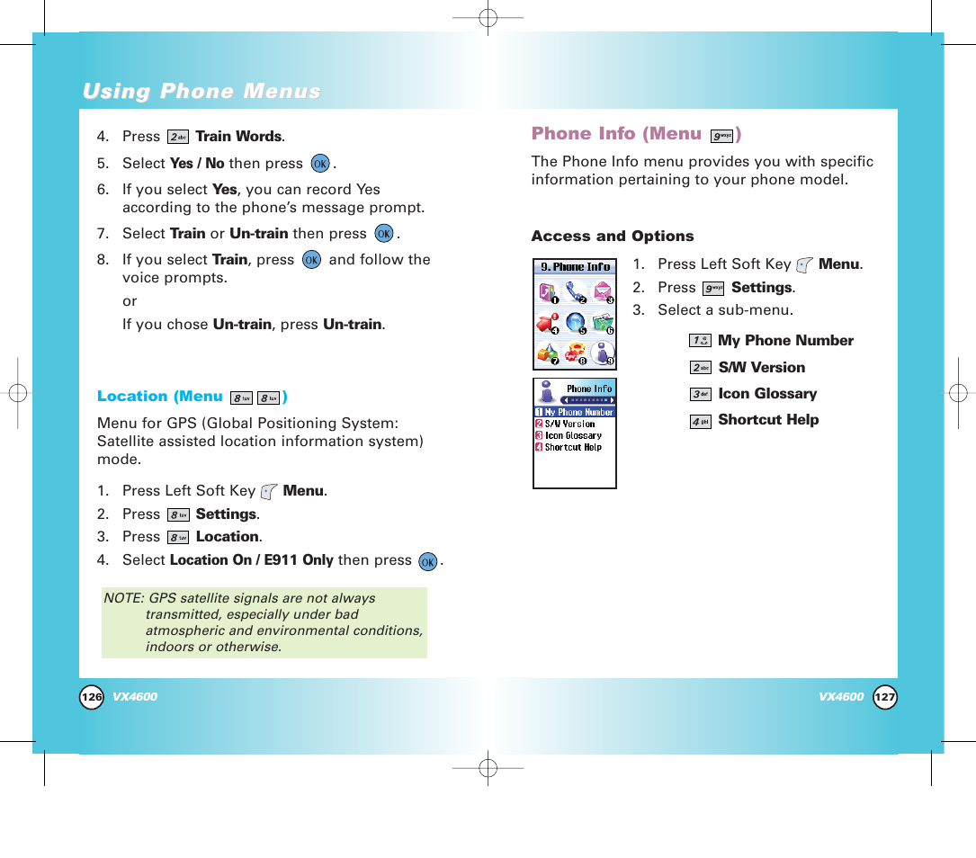 Using phone menus | Pure Digital VX4600 User Manual | Page 65 / 80