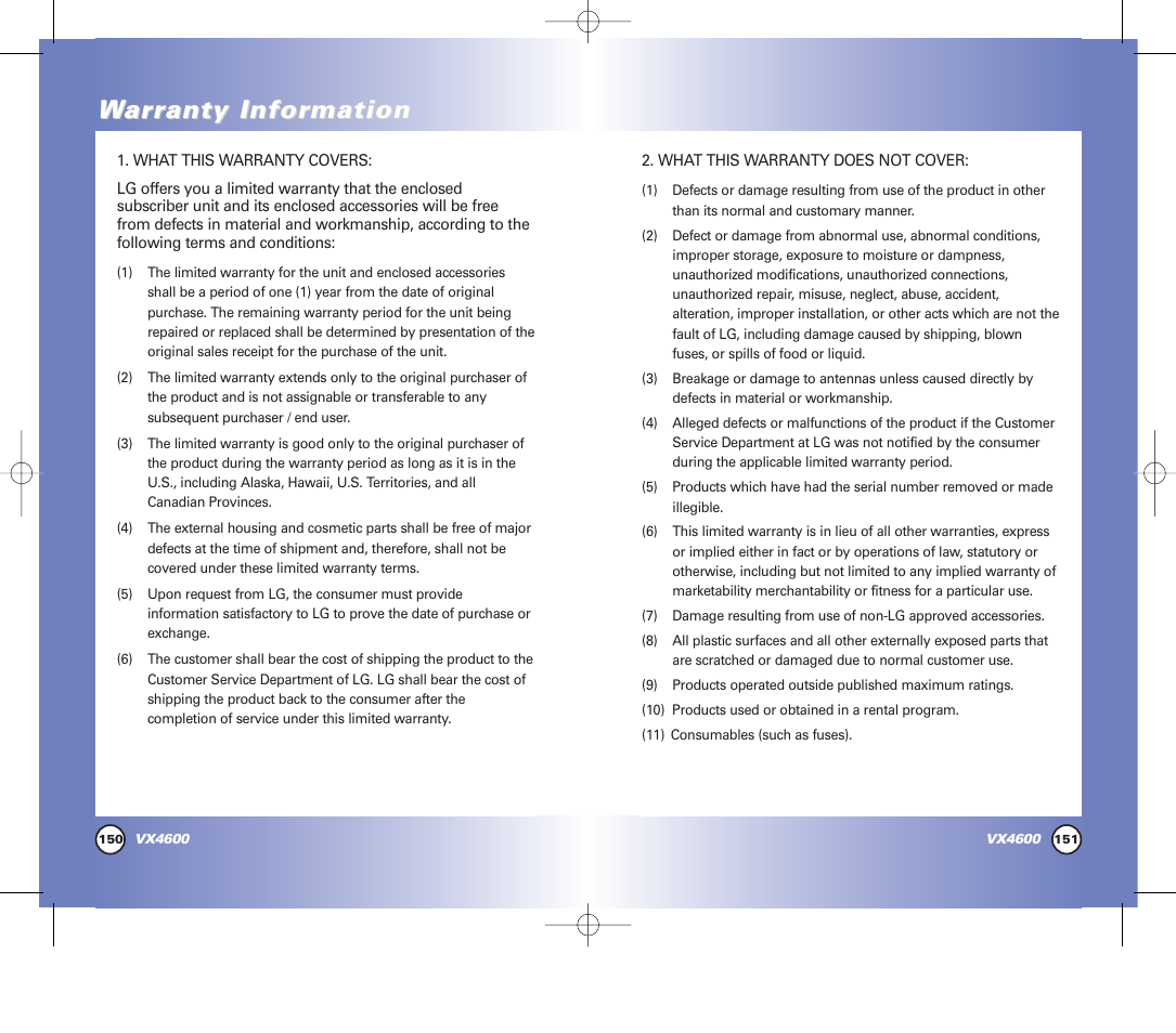 War ar ranty infor ranty infor mation mation | Pure Digital VX4600 User Manual | Page 77 / 80