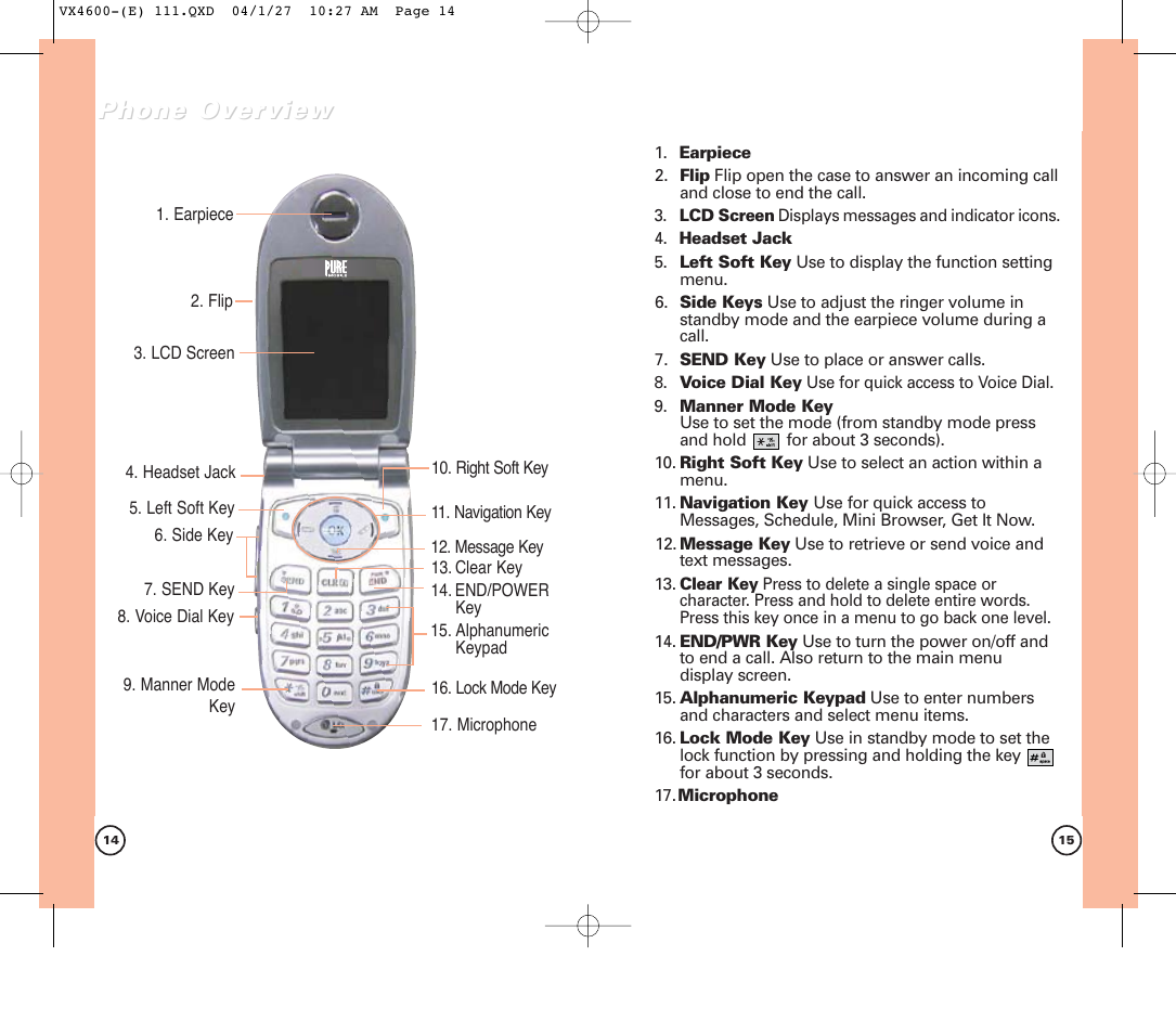 Phone over, Phone over view view | Pure Digital VX4600 User Manual | Page 9 / 80